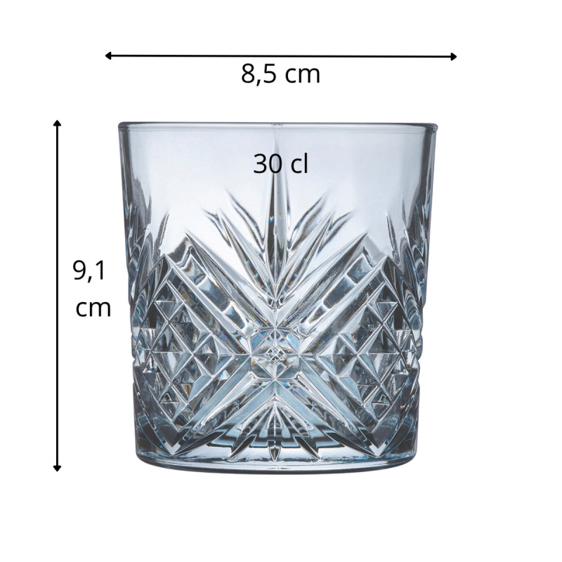 Gobelet forme basse bleu verre 30 cl Broadway Arcoroc