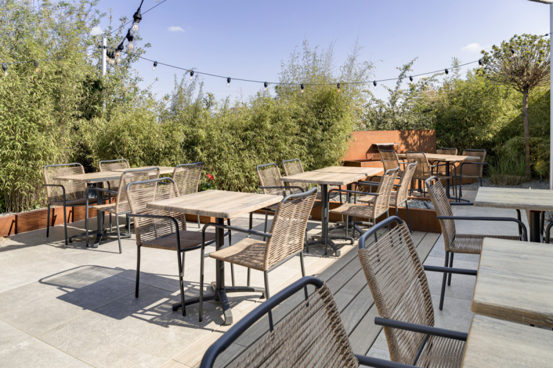 Plateau de table de terrasse rond avalon pine Ø 60 cm 3,2 cm Werzalit Flexmob