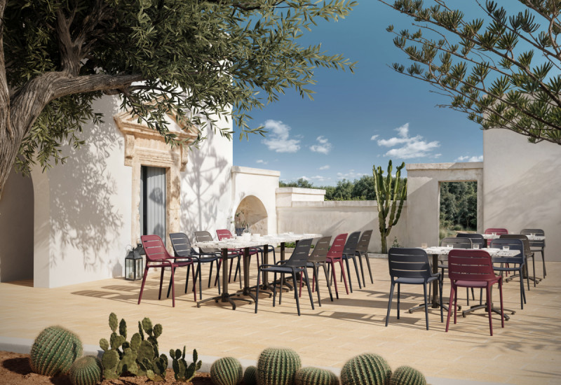Plateau de table de terrasse carré malaga 60x60x3,2 cm Werzalit Flexmob