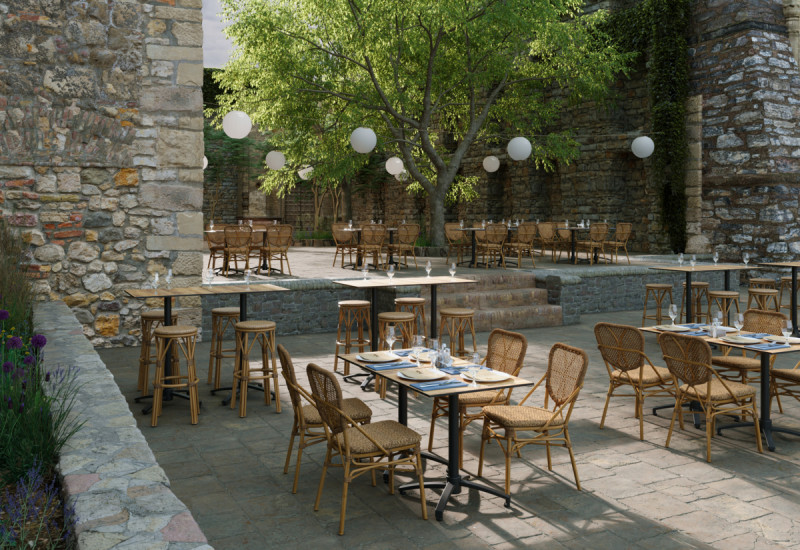 Plateau de table de terrasse carré colorado 65x65x1,2 cm Compact Easy Flexmob
