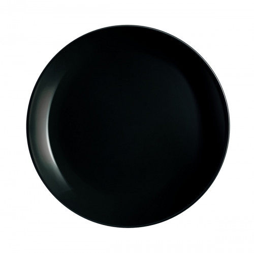 Assiette coupe plate rond noir verre trempé Ø 19 cm Diwali Luminarc