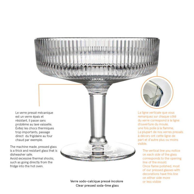 Coupe à glace verre pressé Ø 12,6 cm Alice La Rochere