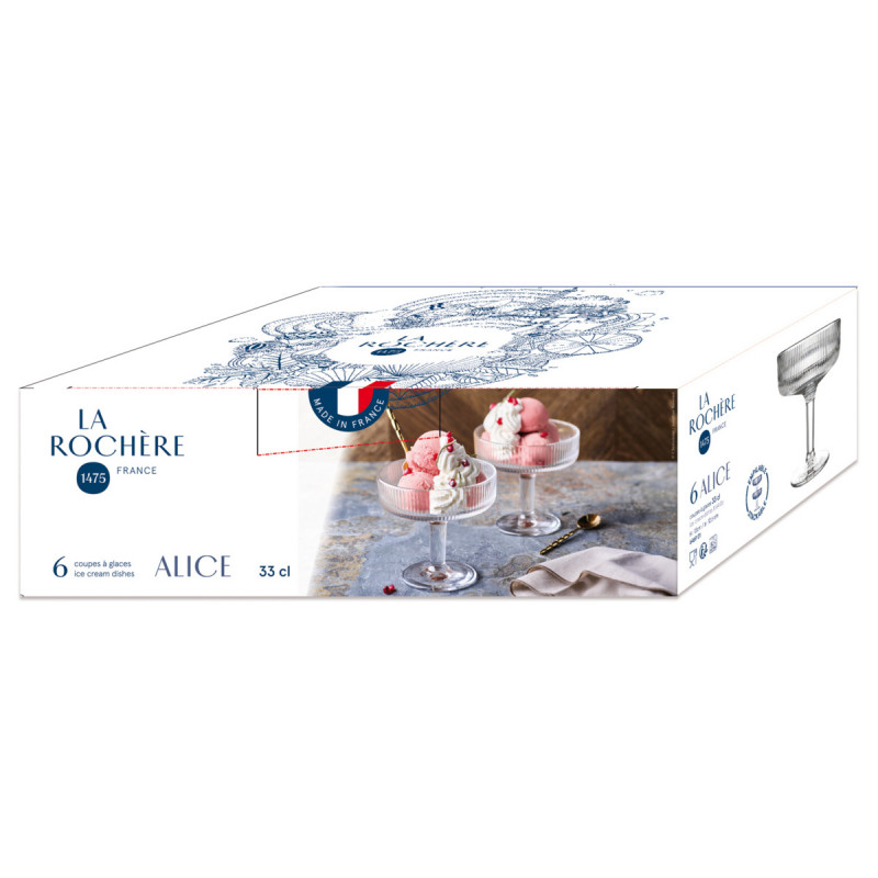 Coupe à glace verre pressé Ø 12,6 cm Alice La Rochere