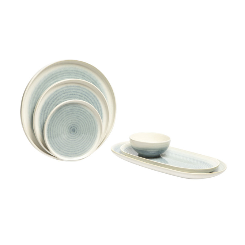 Assiette plate rond ivoire grès émaillé Ø 22 cm Pacific Pro.mundi