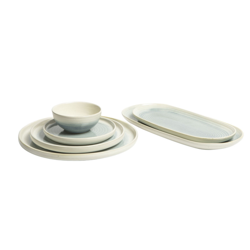 Assiette plate rond ivoire grès émaillé Ø 22 cm Pacific Pro.mundi