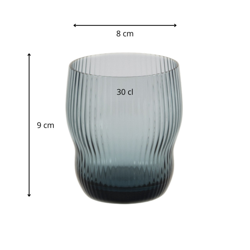 Gobelet gris bleu verre 30 cl Soho Pro.mundi