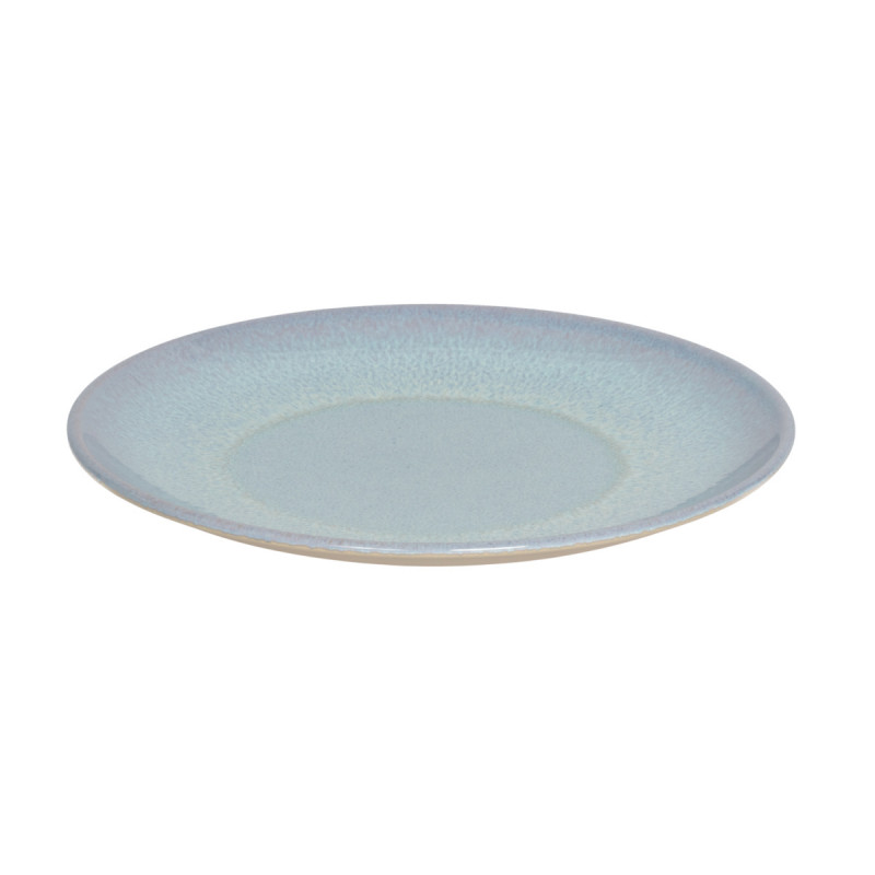 Assiette coupe plate rond bleu porcelaine Ø 24 cm Azure Accolade