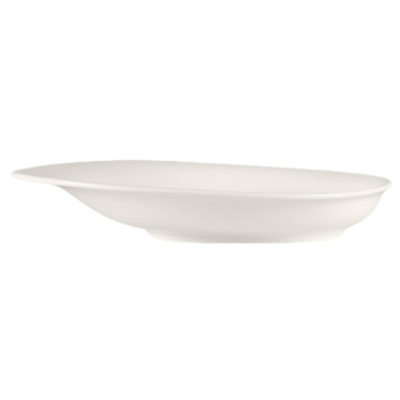 Assiette coupe plate rond blanc porcelaine bone china 14,3x12,4 cm Pose Rak