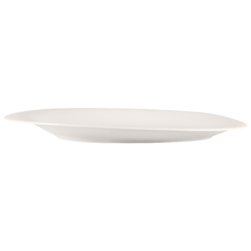 Assiette coupe plate rond blanc porcelaine bone china 28,8x27,1 cm Pose Rak