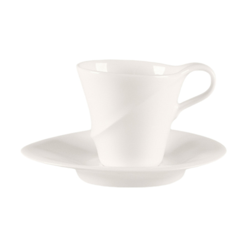 Sous tasse à expresso rond blanc porcelaine bone china 11,8 cm Pose Rak