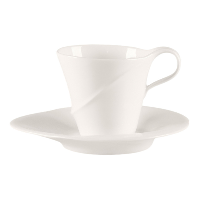 Sous tasse à café/thé rond blanc porcelaine bone china 15,5 cm Pose Rak