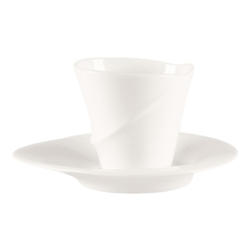 Sous tasse à café/thé rond blanc porcelaine bone china 15,5 cm Pose Rak