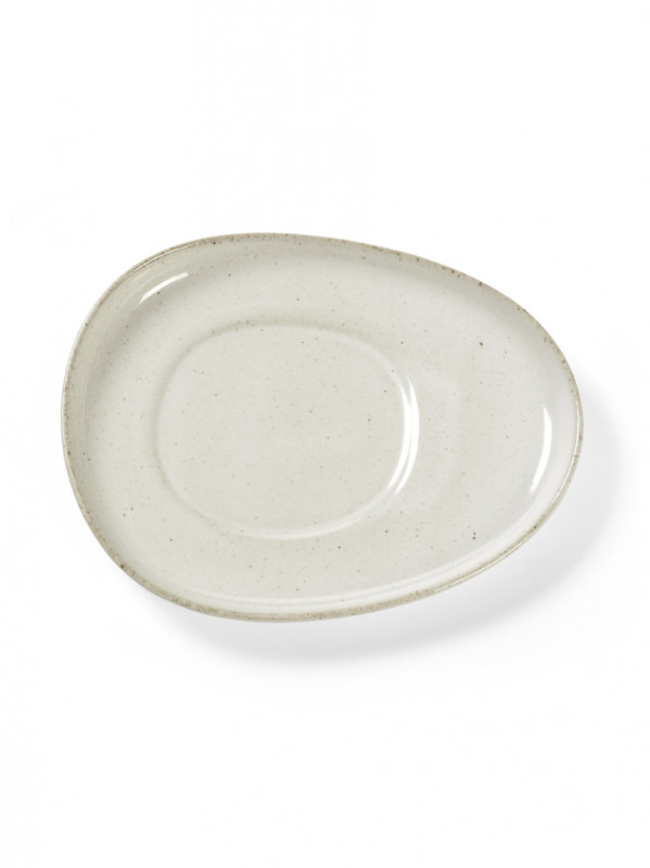 Sous-tasse à café ovale Off White grès émaillé 15 cm Out Of Lines Serax