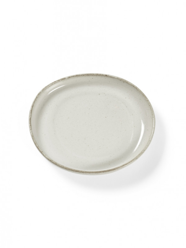 Sous tasse ovale Off White grès émaillé 13 cm Out Of Lines Serax
