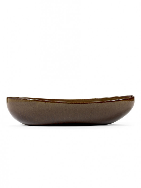 Bol ovale ocre grès émaillé 36 cm Out Of Lines Serax