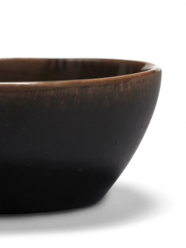 Bol ovale Brown grès émaillé 15,5 cm Out Of Lines Serax