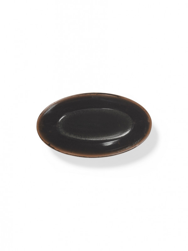 Bol ovale Brown grès émaillé Ø 12 cm Out Of Lines Serax