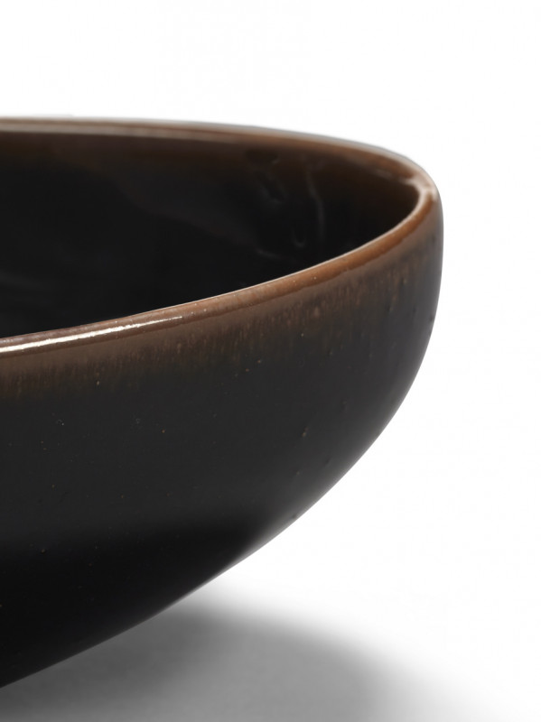 Bol ovale Brown grès émaillé 36 cm Out Of Lines Serax