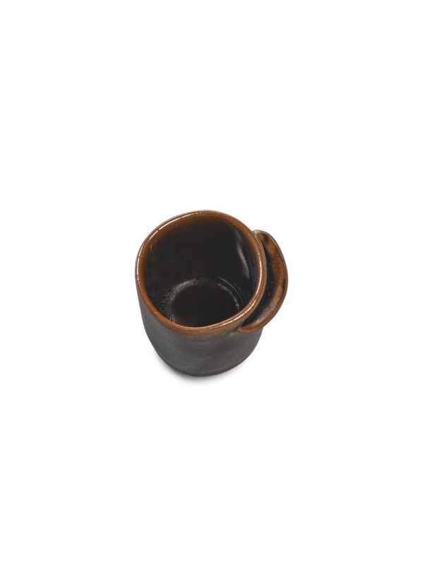 Tasse à expresso ovale marron grès émaillé 7 cl 5,8 cm Out Of Lines Serax