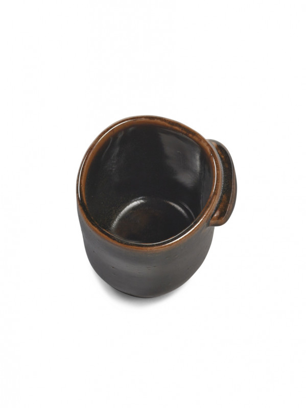 Mug ovale Brown grès émaillé 25 cl Ø 8,8 cm Out Of Lines Serax