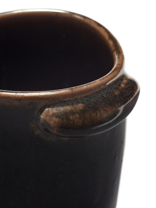 Mug ovale Brown grès émaillé 25 cl Ø 8,8 cm Out Of Lines Serax