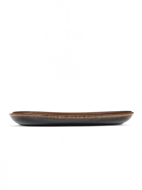 Sous-tasse à café ovale Brown grès émaillé 15 cm Out Of Lines Serax