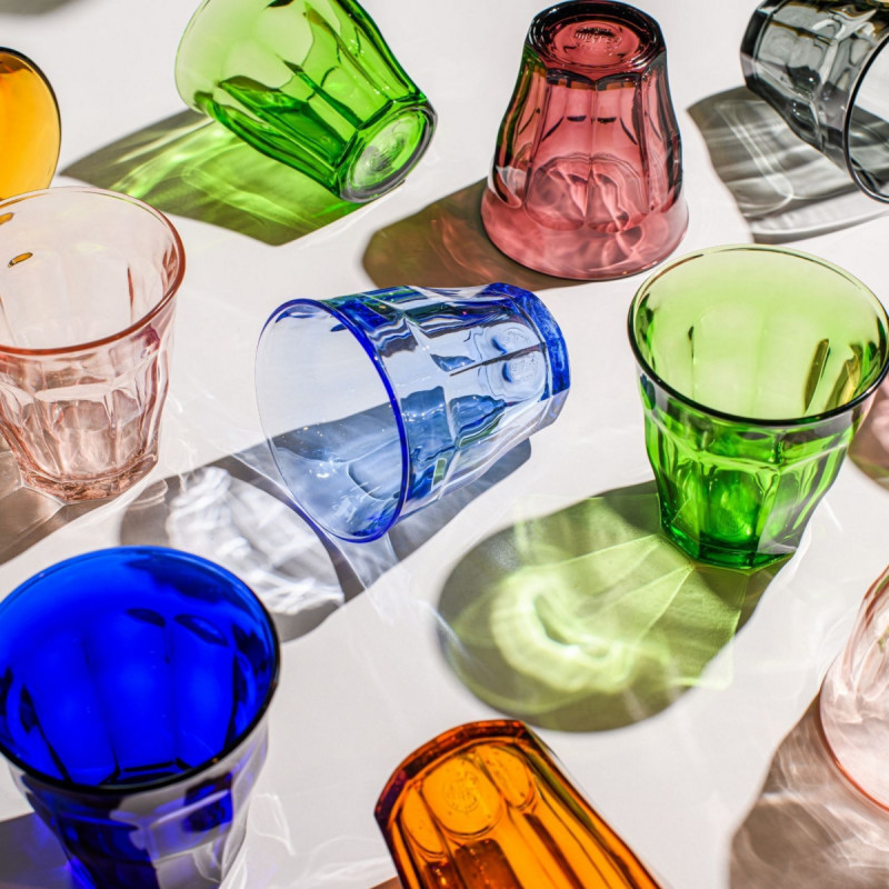 Lot de 4 gobelets forme basse multicolore verre trempé 25 cl Picardie Duralex (4 pièces)