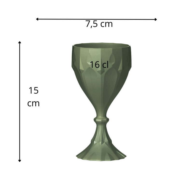 Verre à pied vert fibre végétale 16 cl Banquise Liliroc Saint Romain