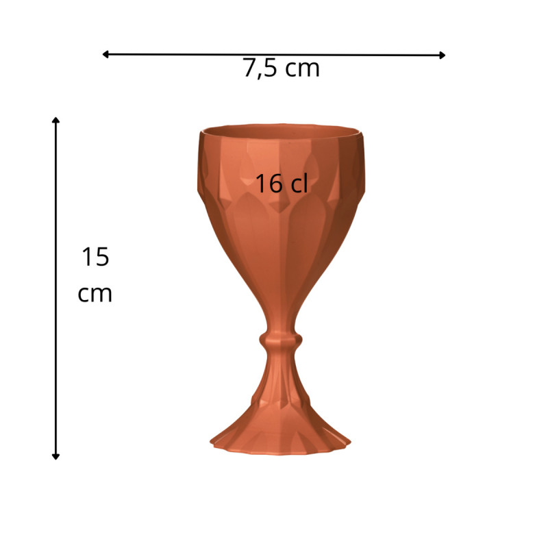 Verre à pied terracotta fibre végétale 16 cl Banquise Liliroc Saint Romain