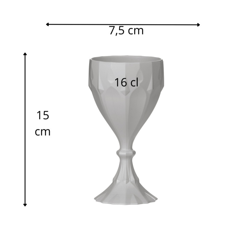 Verre à pied Blanc Coton fibre végétale 16 cl Banquise Liliroc Saint Romain