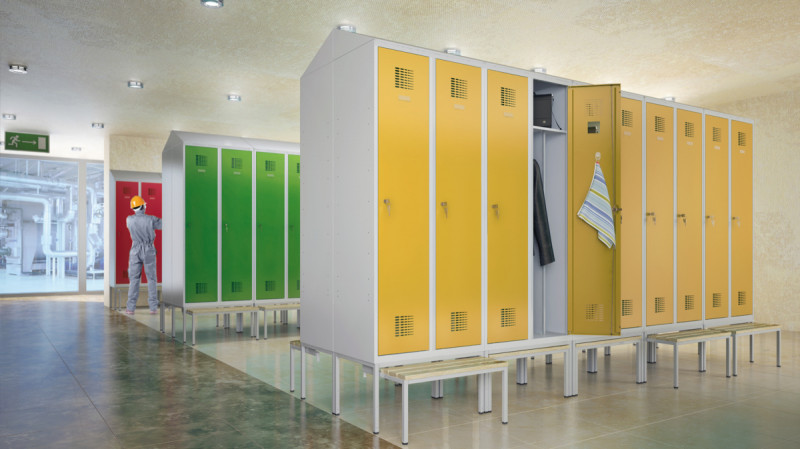 Vestiaire 2 casiers tôle d'acier 180x60x50 cm Ligne 50 Caray