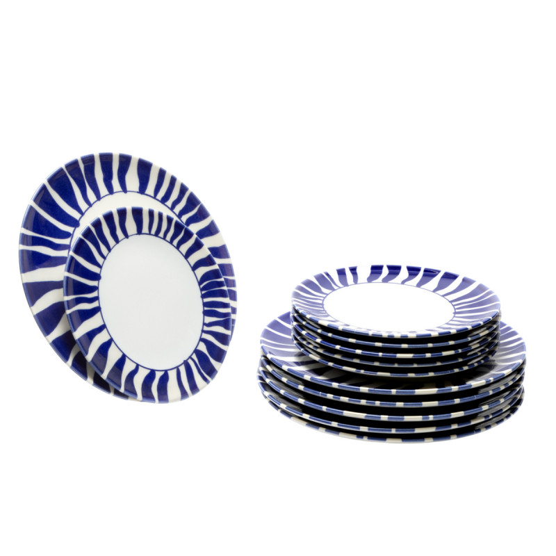 Assiette coupe plate rond blanc porcelaine Ø 20 cm Zebra Essentials Collection