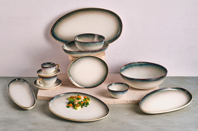 Assiette ovale blanc porcelaine 29x16 cm Akoya Proof