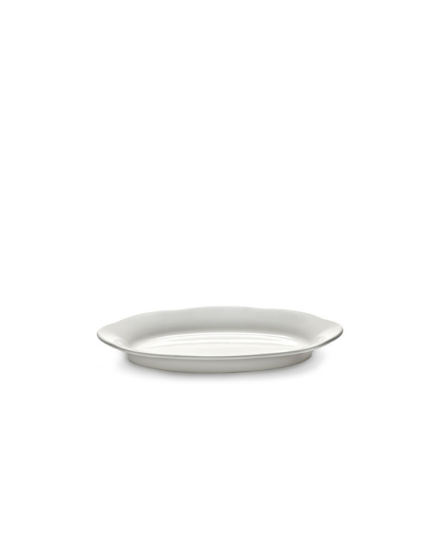 Assiette haute ovale blanc porcelaine 18,5x10 cm Silhouette Serax