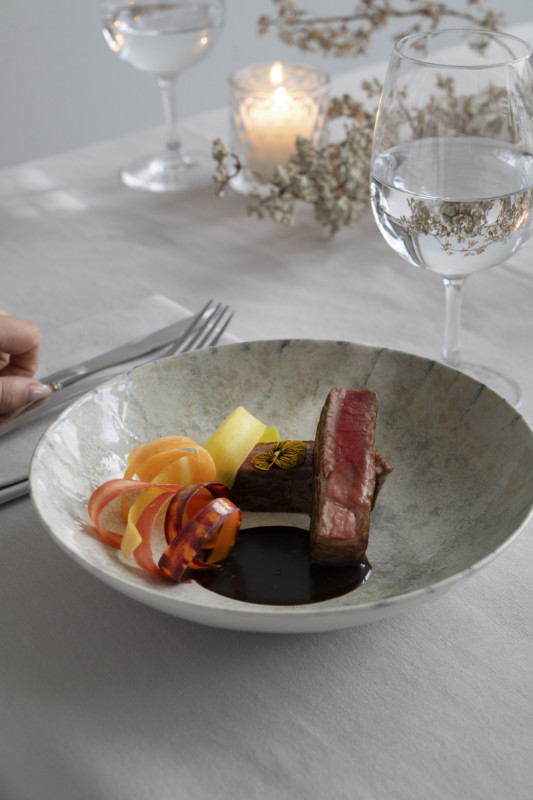 Assiette coupe creuse gris grès émaillé Ø 22 cm Sirocco Accolade
