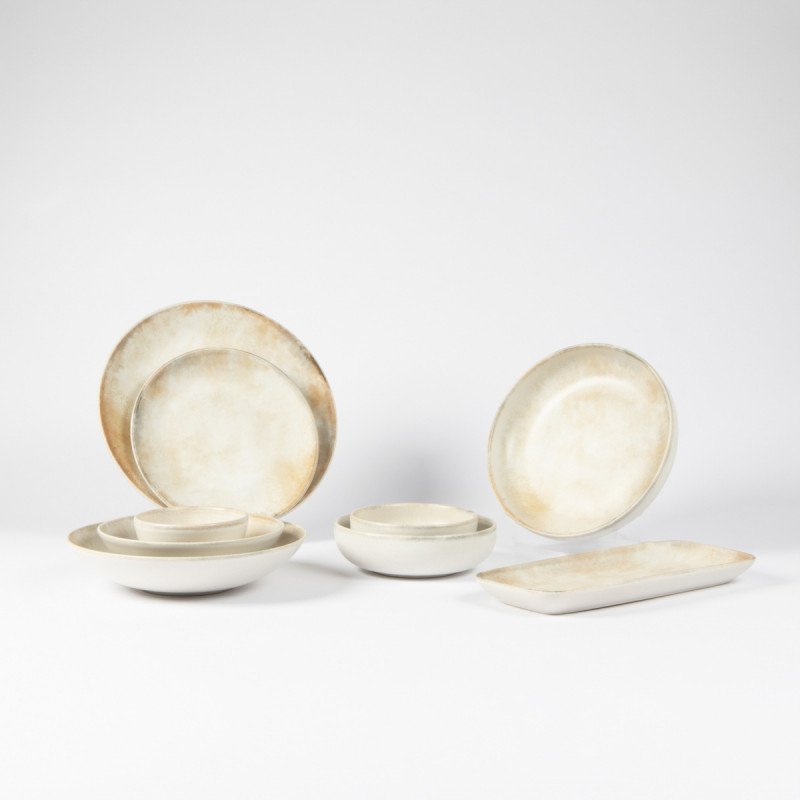 Assiette coupe plate beige grès émaillé Ø 21 cm Sahara Accolade