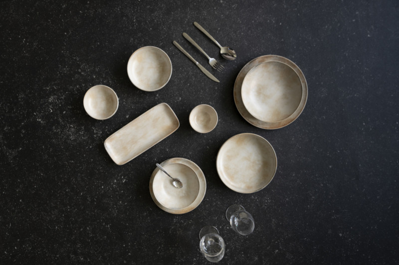 Assiette coupe plate beige grès émaillé Ø 21 cm Sahara Accolade