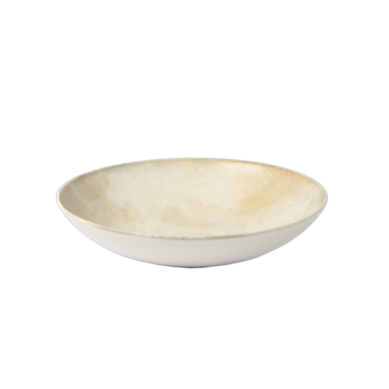 Assiette coupe creuse beige grès émaillé Ø 22 cm Sahara Accolade