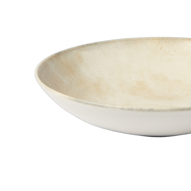 Assiette coupe creuse beige grès émaillé Ø 22 cm Sahara Accolade