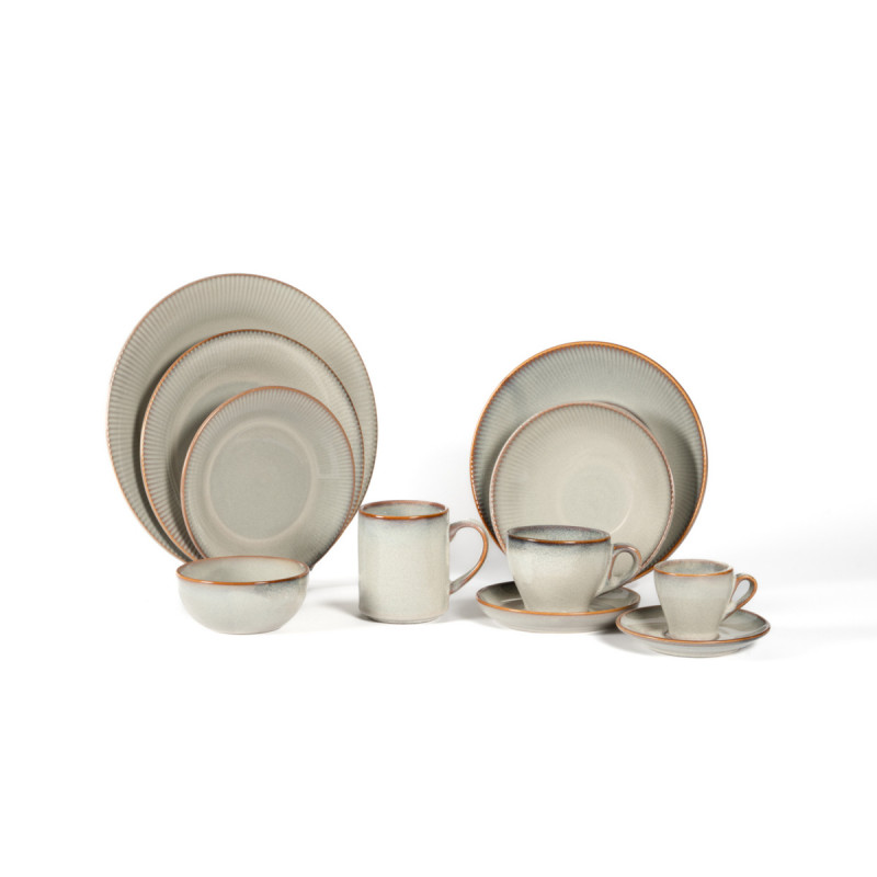 Assiette coupe plate rond gris bleu porcelaine Ø 18,5 cm Serena Pro.mundi