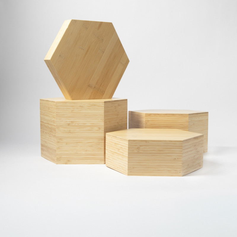 Set de 4 réhausses bambou 30x26 cm Oxstal Pro.mundi