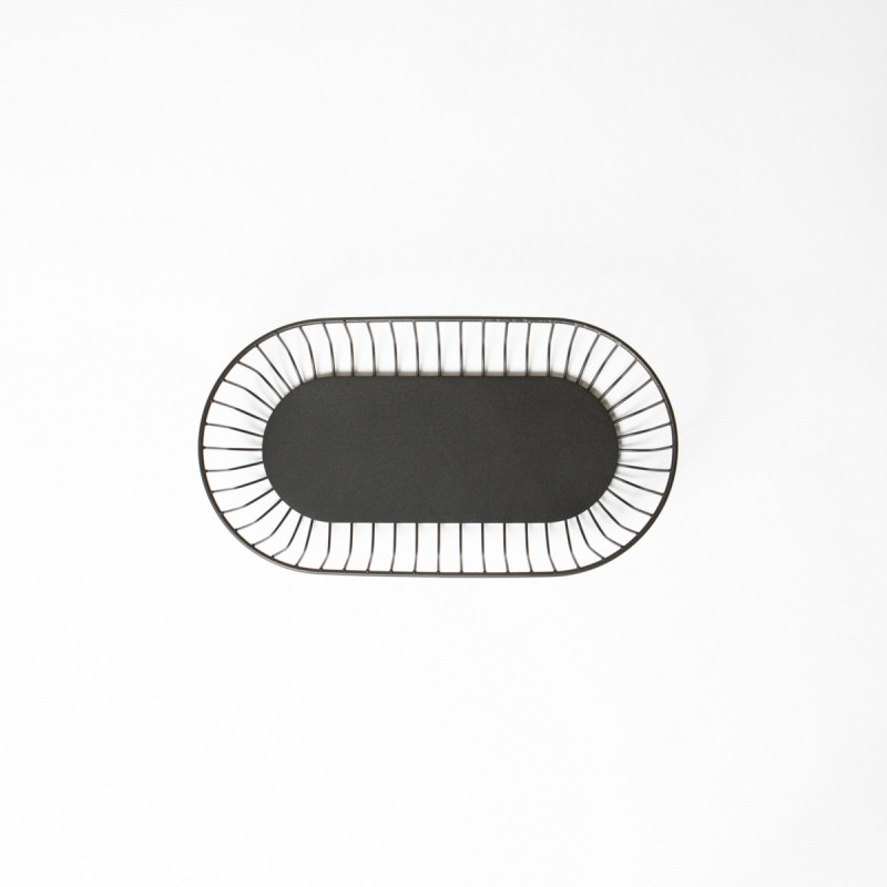 Corbeille de buffet acier noir 33,3x17,5x8,4 cm Naro Pro.mundi
