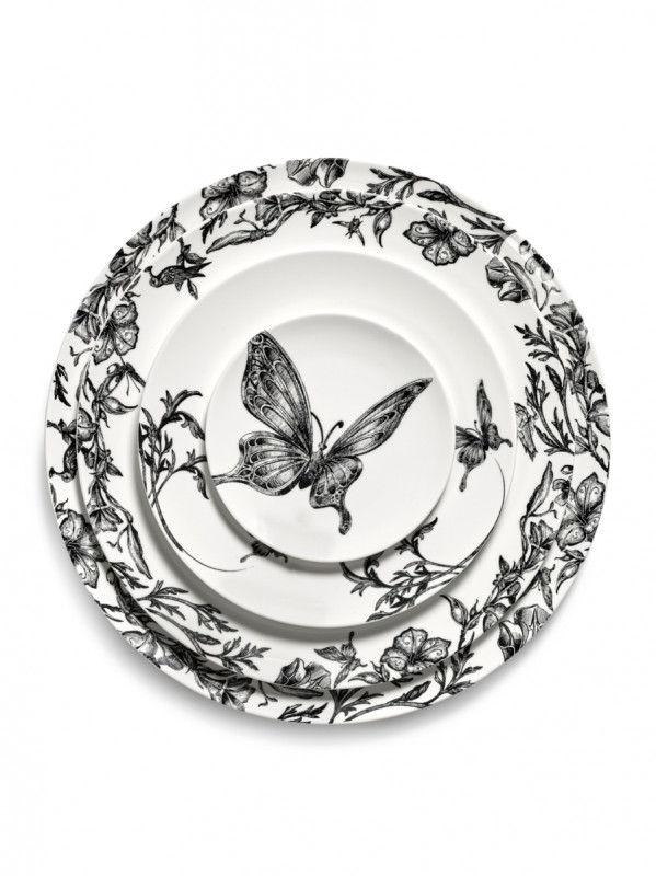 Assiette à pain rond BUTTERFLY porcelaine Ø 12 cm Unity Serax