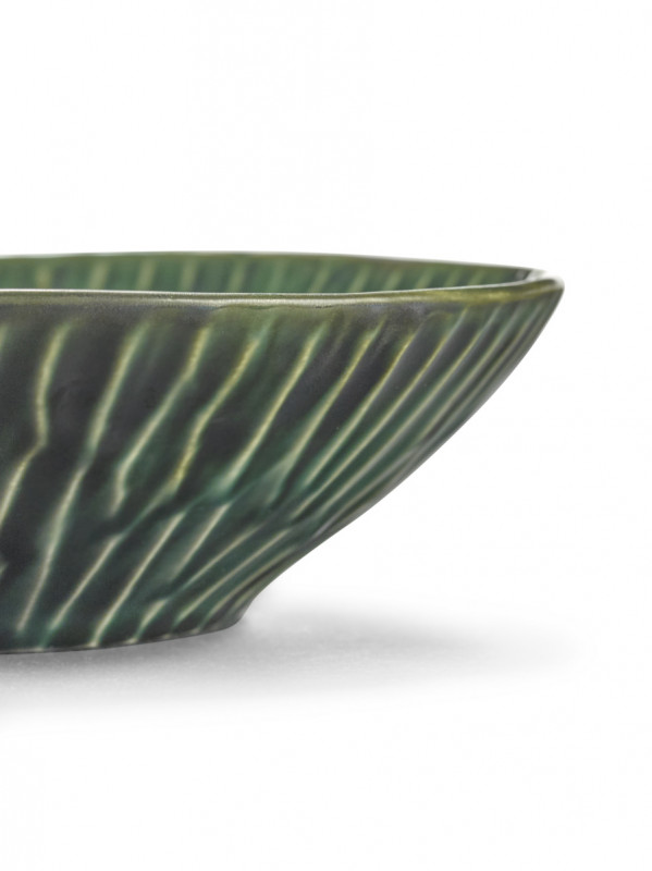 Plat de présentation rond vert grès émaillé 22 cm Ø 22 cm Verde Lanza Serax