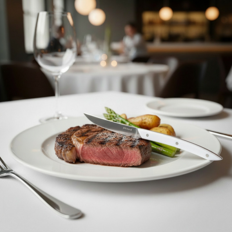 Couteau à steak blanc 24x1,9x1,5 cm Takura Pro.mundi