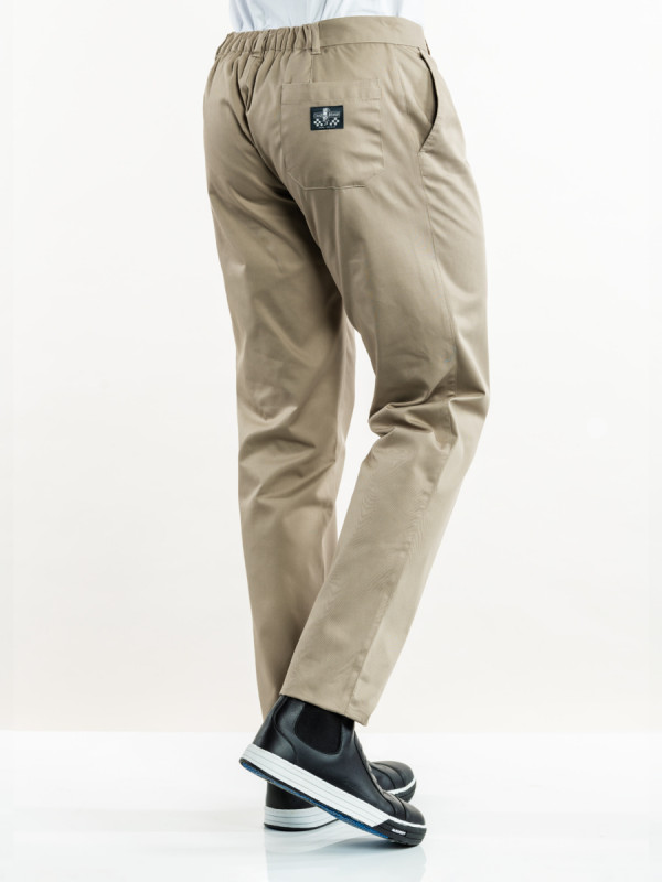 Pantalon de cuisine beige 38 Sabbia Chaud Devant