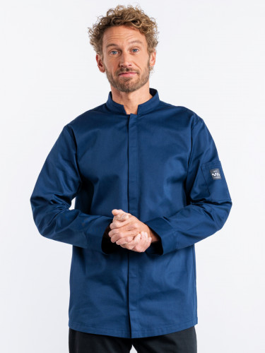 Veste de cuisine manches longues bleu marine M Sabor Chaud Devant