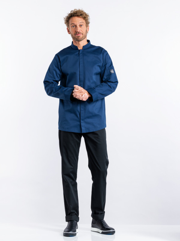 Veste de cuisine manches longues bleu marine XXXL Sabor Chaud Devant
