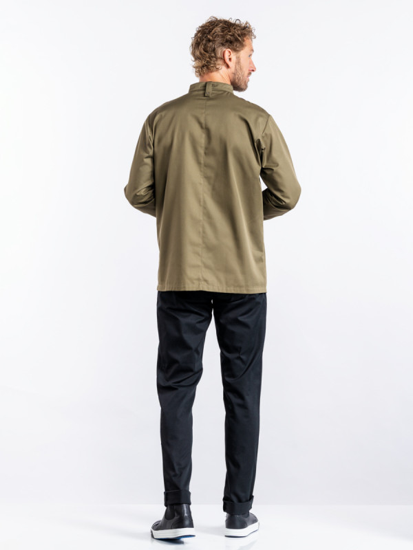 Veste de cuisine manches longues olive M Sabor Chaud Devant