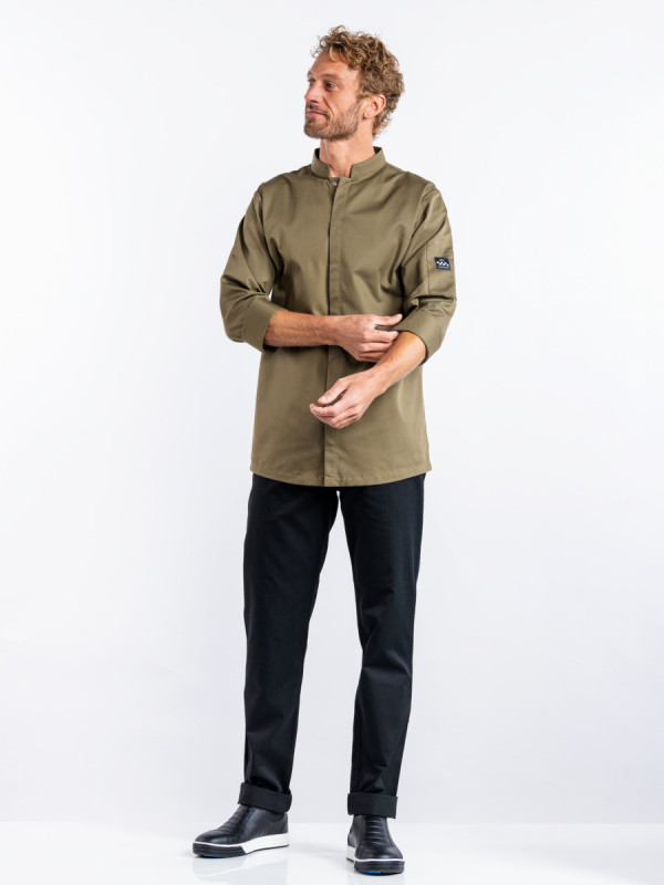 Veste de cuisine manches longues olive XXL Sabor Chaud Devant